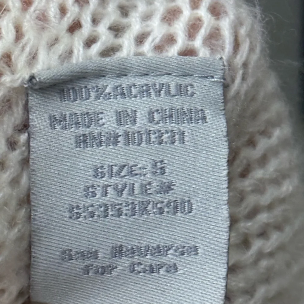 Charlotte Russe Open Cardigan Off-white Burgundy Striped Waterfall Size S